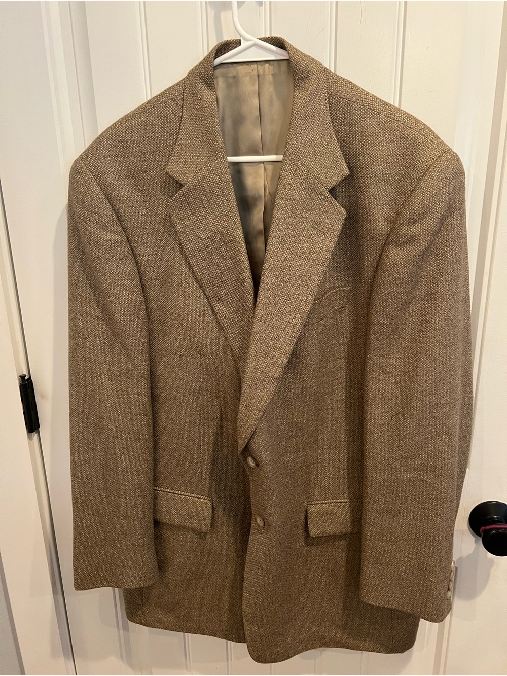 Oliver by Kountz and Rider wool silk sportcoat blazer 44L brown tan Tweed